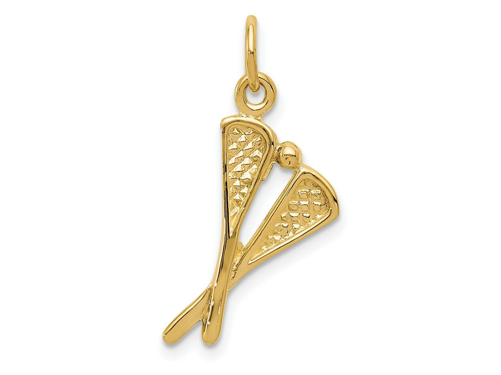 FJC Finejewelers 10 kt Yellow Gold Polished Lacrosse Sticks Charm 24 x 11 mm