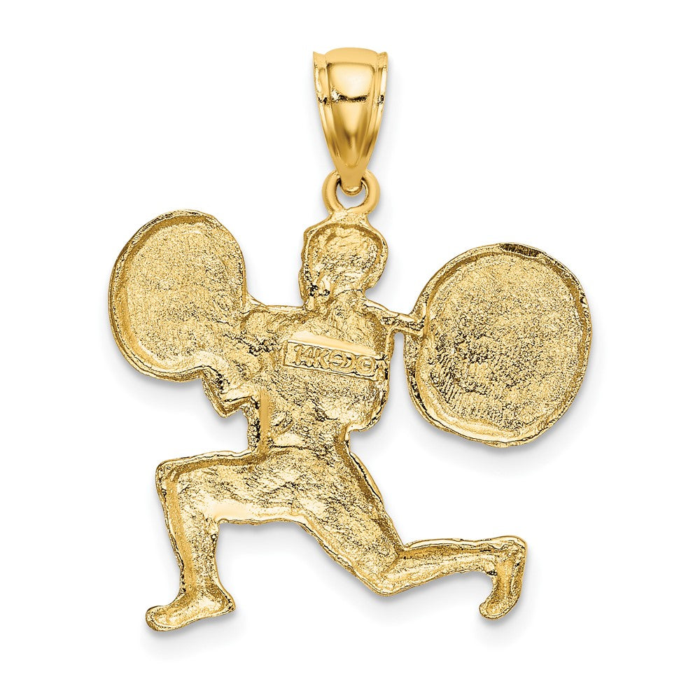 FJC Finejewelers 10 kt Yellow Gold Solid Polished Weightlifter Charm 19 x 23 mm