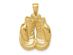 FJC Finejewelers 10 kt Yellow Gold Solid Polished Open-Backed Boxing Gloves Charm 25 x 17 mm