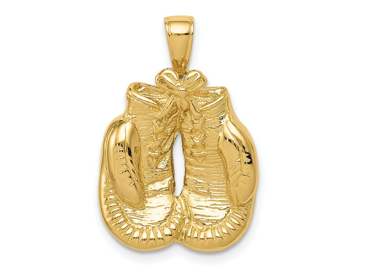 FJC Finejewelers 10 kt Yellow Gold Solid Polished Open-Backed Boxing Gloves Charm 25 x 17 mm