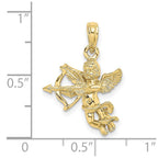 FJC Finejewelers 10 kt Yellow Gold Cupid with Bow and Arrow Charm 22 x 17 mm