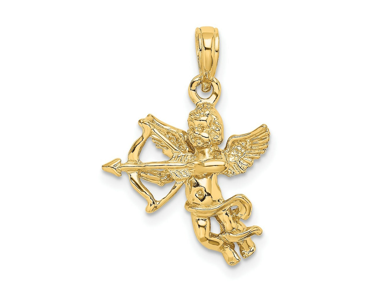 FJC Finejewelers 10 kt Yellow Gold Cupid with Bow and Arrow Charm 22 x 17 mm