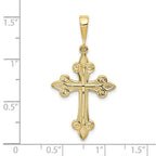 FJC Finejewelers 10 kt Yellow Gold Fleur de Lis Cross Charm 39 x 19 mm