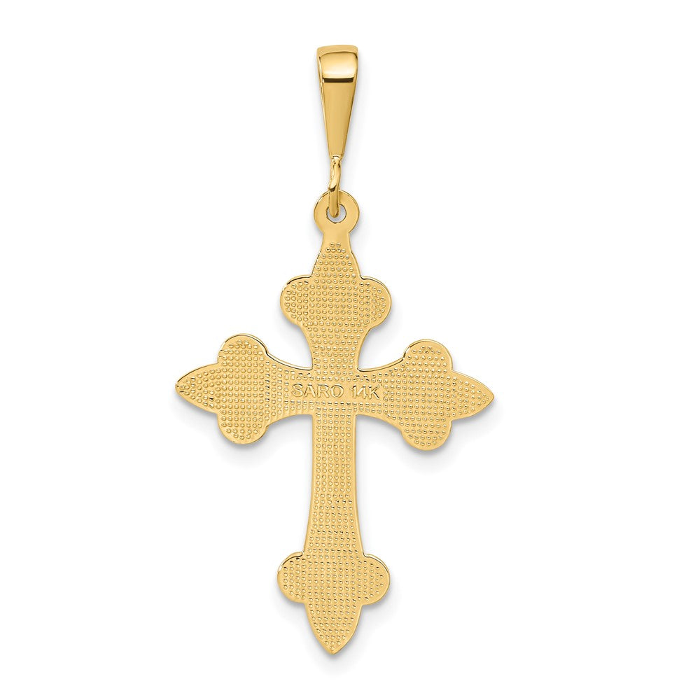 FJC Finejewelers 10 kt Yellow Gold Fleur de Lis Cross Charm 39 x 19 mm