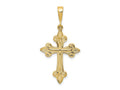 FJC Finejewelers 10 kt Yellow Gold Fleur de Lis Cross Charm 39 x 19 mm