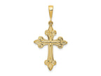 FJC Finejewelers 10 kt Yellow Gold Fleur de Lis Cross Charm 39 x 19 mm