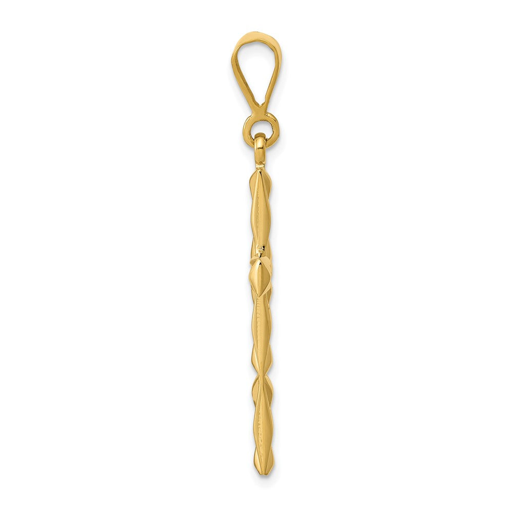 FJC Finejewelers 10 kt Yellow Gold Reversible Latin Cross Charm 40 x 18 mm