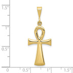 FJC Finejewelers 10 kt Yellow Gold Egyptian Ankh Cross Charm 36 x 15 mm