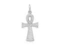 FJC Finejewelers 10 kt White Gold Themed Solid Flat-Backed Ankh/Egyptian Cross Charm 27 mm x 11.7 mm