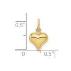 FJC Finejewelers 10 kt Yellow Gold Polished 3-D Heart Charm 14 x 9 mm