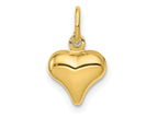 FJC Finejewelers 10 kt Yellow Gold Polished 3-D Heart Charm 14 x 9 mm