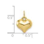 FJC Finejewelers 10 kt Yellow Gold Polished 3-D Heart Charm 15 x 11 mm