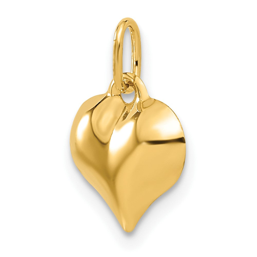 FJC Finejewelers 10 kt Yellow Gold Polished 3-D Heart Charm 15 x 11 mm