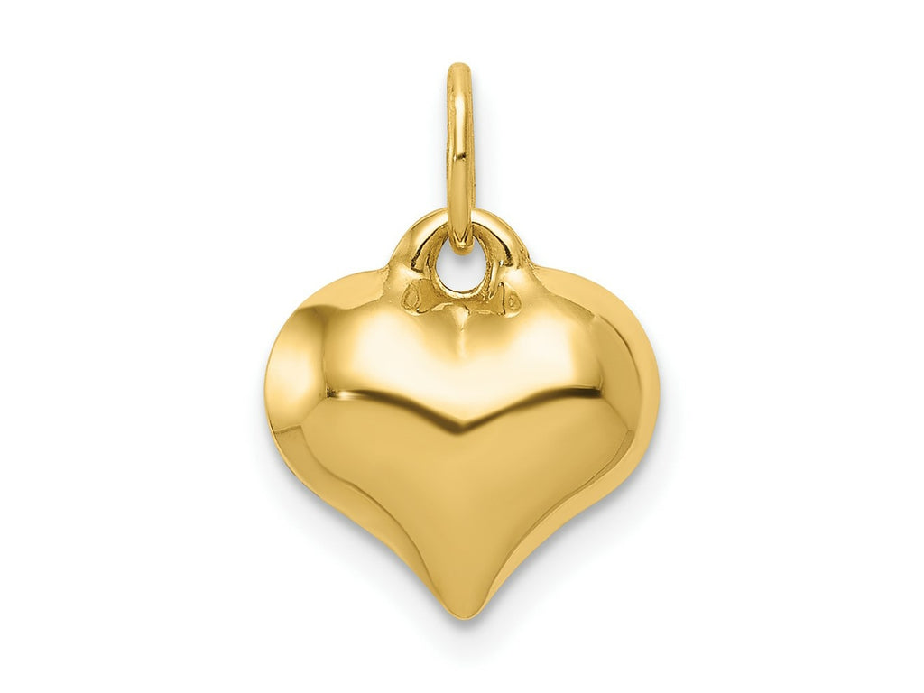 FJC Finejewelers 10 kt Yellow Gold Polished 3-D Heart Charm 15 x 11 mm
