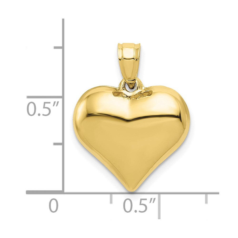 FJC Finejewelers 10 kt Yellow Gold Polished 3-D Heart Charm 21 x 15 mm