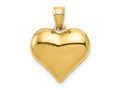 FJC Finejewelers 10 kt Yellow Gold Polished 3-D Heart Charm 21 x 15 mm