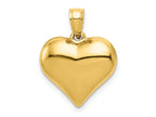 FJC Finejewelers 10 kt Yellow Gold Polished 3-D Heart Charm 21 x 15 mm