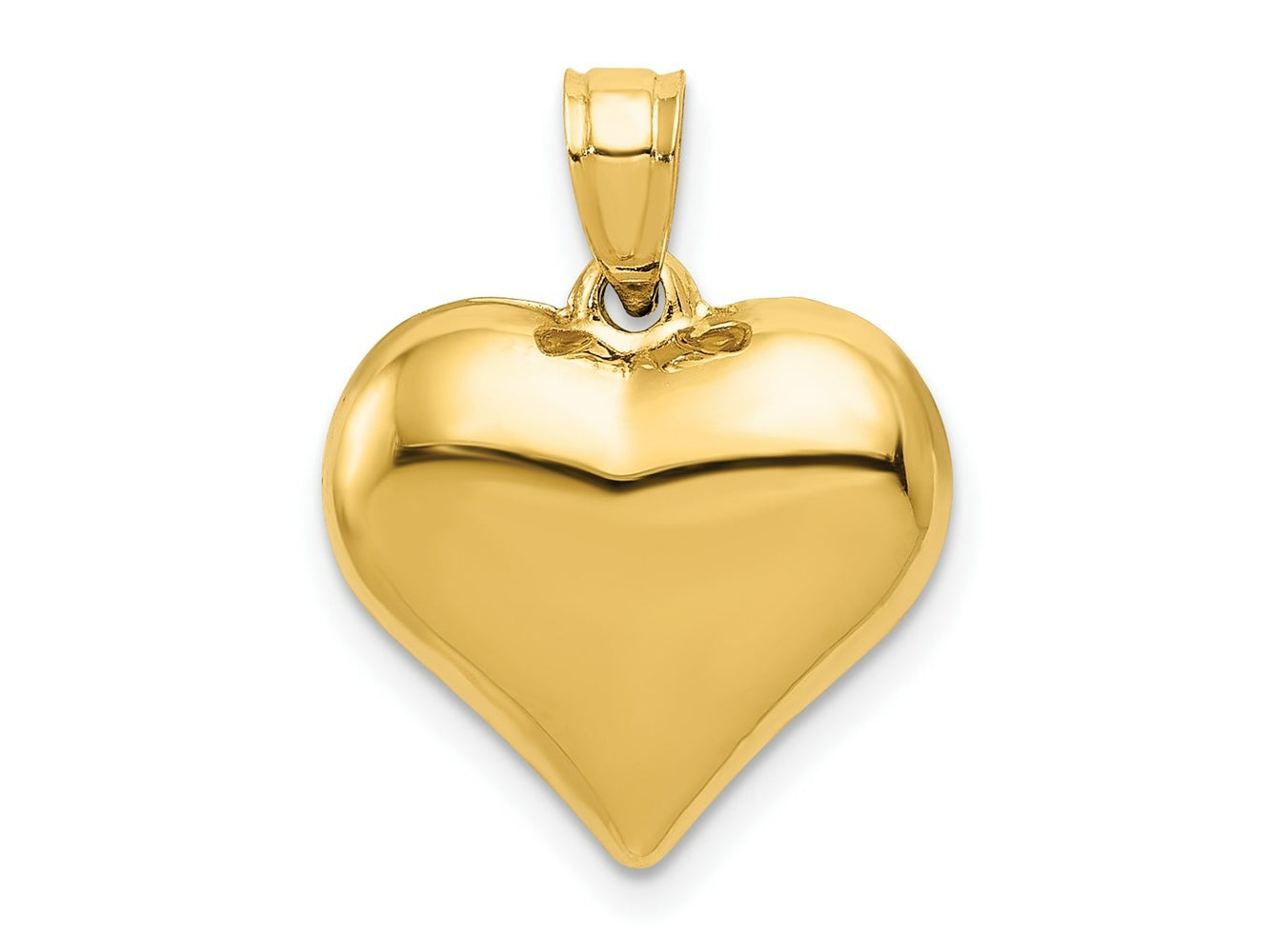 FJC Finejewelers 10 kt Yellow Gold Polished 3-D Heart Charm 21 x 15 mm