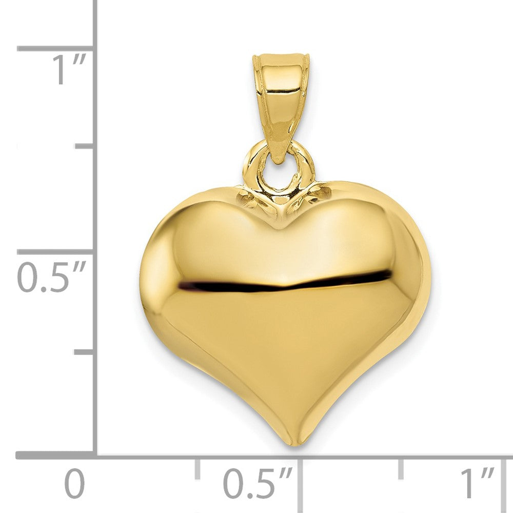 FJC Finejewelers 10 kt Yellow Gold Polished 3-D Heart Charm 24 x 18 mm