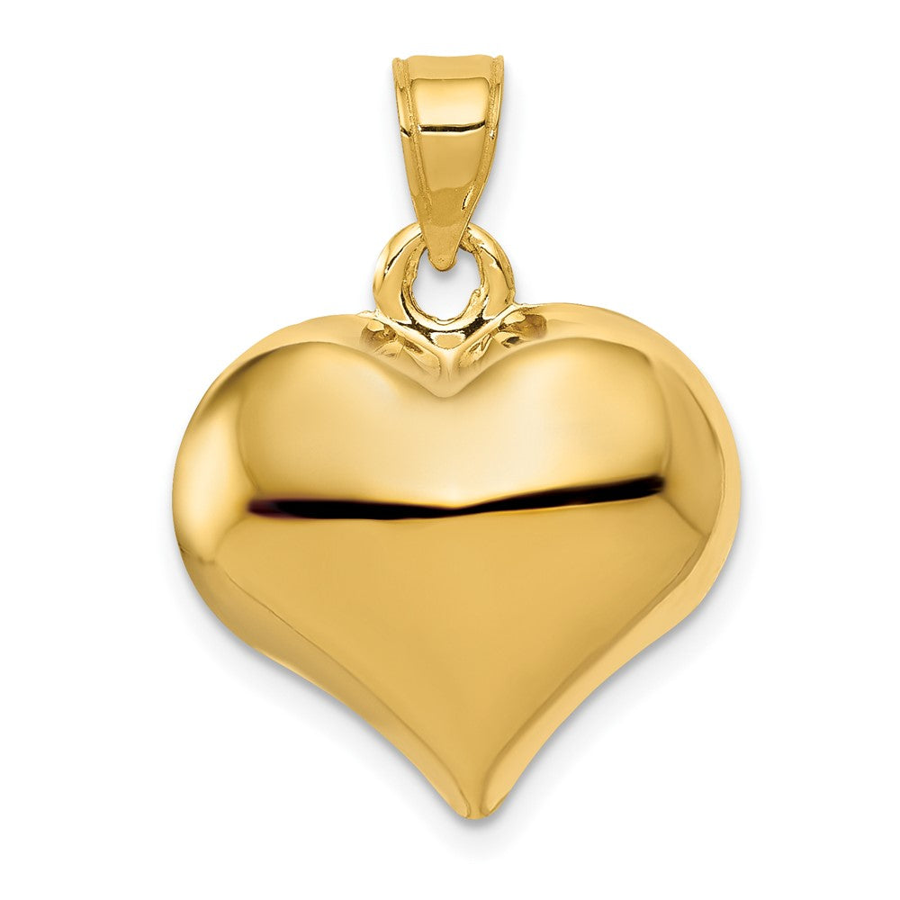 FJC Finejewelers 10 kt Yellow Gold Polished 3-D Heart Charm 24 x 18 mm