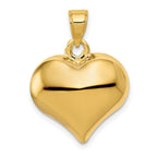 FJC Finejewelers 10 kt Yellow Gold Polished 3-D Heart Charm 24 x 18 mm