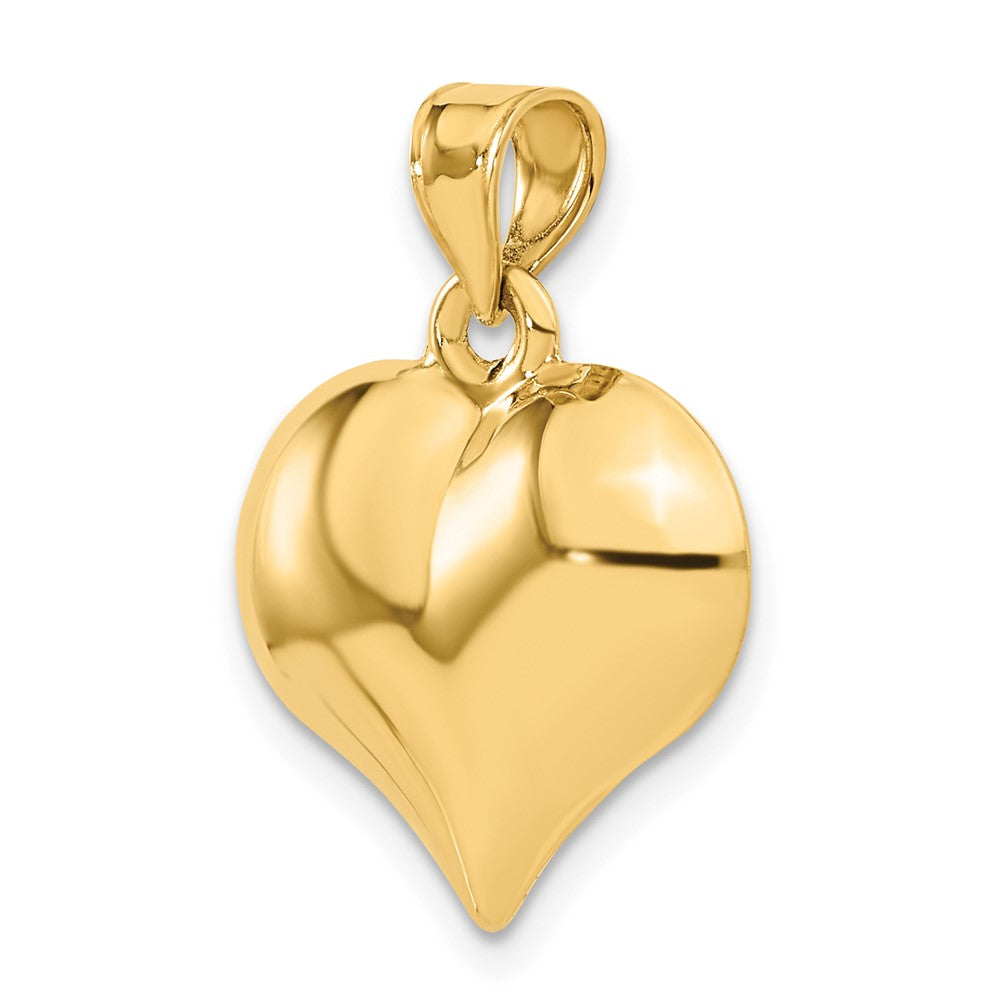 FJC Finejewelers 10 kt Yellow Gold Polished 3-D Heart Charm 24 x 18 mm