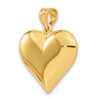 FJC Finejewelers 10 kt Yellow Gold Polished 3-D Heart Charm 25 x 22 mm