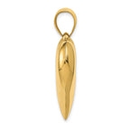 FJC Finejewelers 10 kt Yellow Gold Polished 3-D Heart Charm 38 x 31 mm