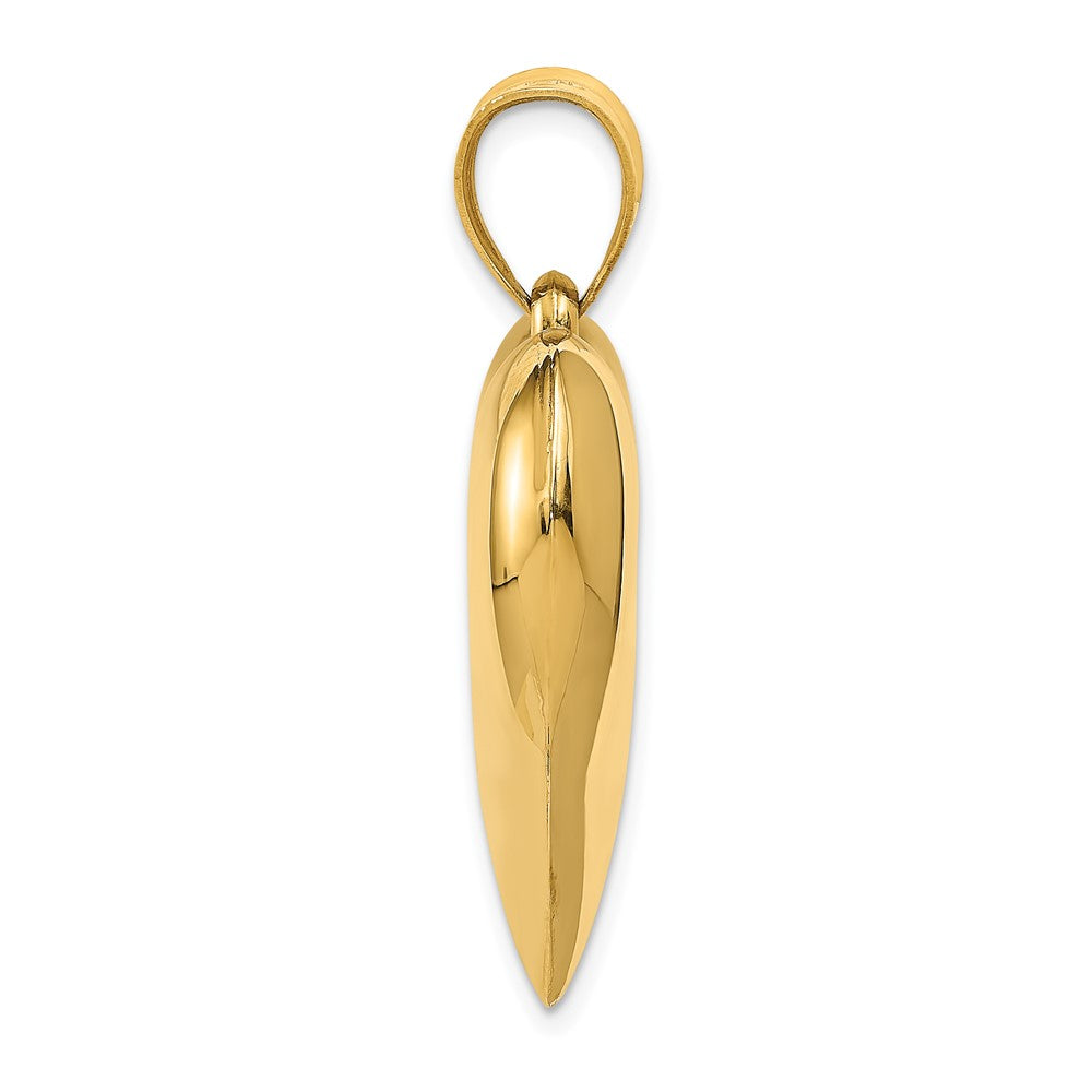 FJC Finejewelers 10 kt Yellow Gold Polished 3-D Heart Charm 38 x 31 mm