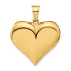 FJC Finejewelers 10 kt Yellow Gold Polished 3-D Heart Charm 38 x 31 mm