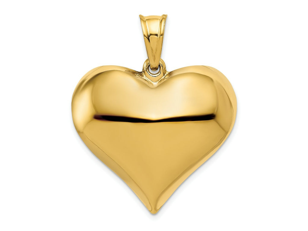 FJC Finejewelers 10 kt Yellow Gold Polished 3-D Heart Charm 38 x 31 mm
