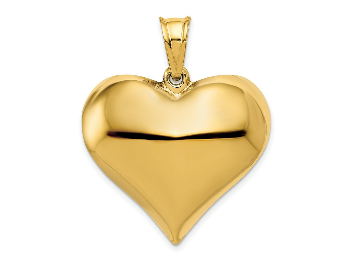 FJC Finejewelers 10 kt Yellow Gold Polished 3-D Heart Charm 38 x 31 mm