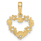 FJC Finejewelers 10 kt Yellow Gold Polished Floral Border Heart Charm 19 x 14 mm