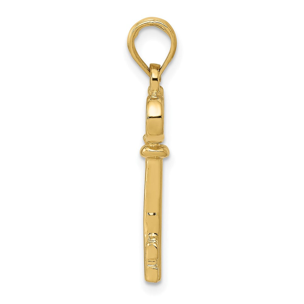 FJC Finejewelers 10 kt Yellow Gold Polished 3-D Key Charm 26 x 9 mm