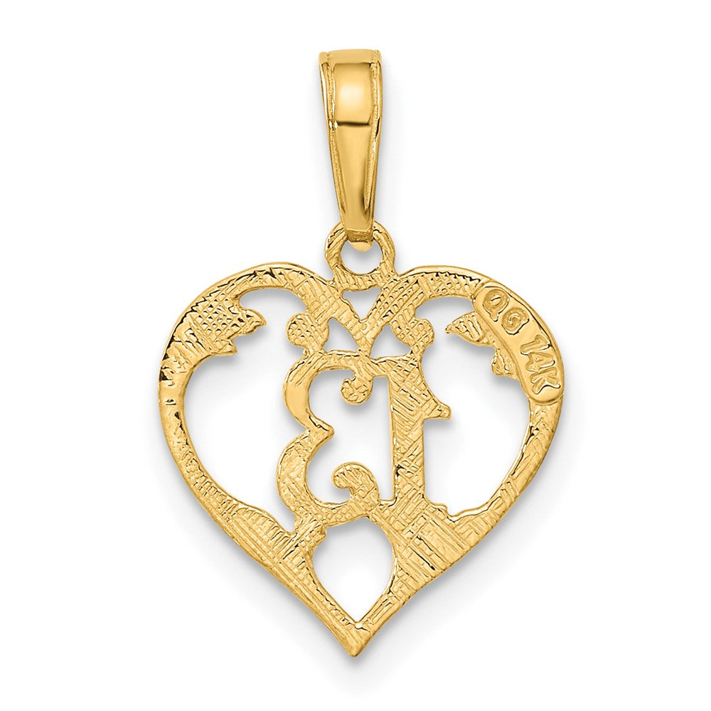 FJC Finejewelers 10 kt Yellow Gold 13 in Heart Cut-out Charm 19 x 13 mm