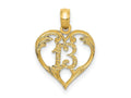 FJC Finejewelers 10 kt Yellow Gold 13 in Heart Cut-out Charm 19 x 13 mm