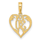 FJC Finejewelers 10 kt Yellow Gold 30 in Heart Cut-out Charm 19 x 14 mm
