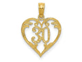 FJC Finejewelers 10 kt Yellow Gold 30 in Heart Cut-out Charm 19 x 14 mm