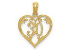 FJC Finejewelers 10 kt Yellow Gold 30 in Heart Cut-out Charm 19 x 14 mm