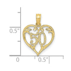FJC Finejewelers 10 kt Yellow Gold 50 in Heart Cut-out Charm 19 x 14 mm