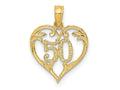 FJC Finejewelers 10 kt Yellow Gold 50 in Heart Cut-out Charm 19 x 14 mm