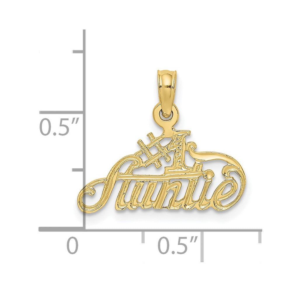 FJC Finejewelers 10 kt Yellow Gold #1 AUNTIE Charm 13 x 19 mm