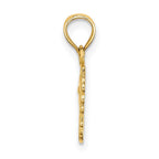 FJC Finejewelers 10 kt Yellow Gold #1 DAUGHTER with Flowers Charm 14 x 16 mm