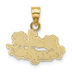 FJC Finejewelers 10 kt Yellow Gold #1 DAUGHTER with Flowers Charm 14 x 16 mm