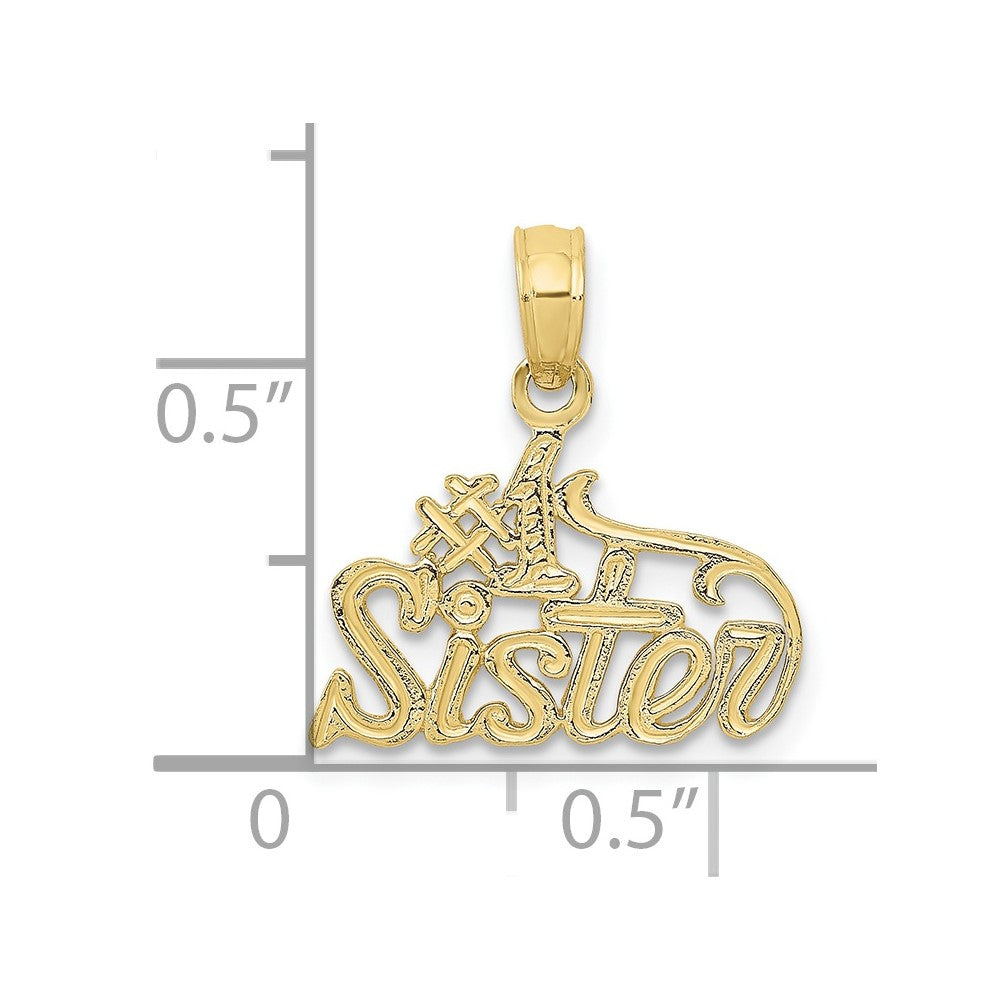 FJC Finejewelers 10 kt Yellow Gold #1 Sister Charm 16 x 15 mm