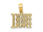 FJC Finejewelers 10 kt Yellow Gold I WANT WANT WANT Charm 8 x 13 mm