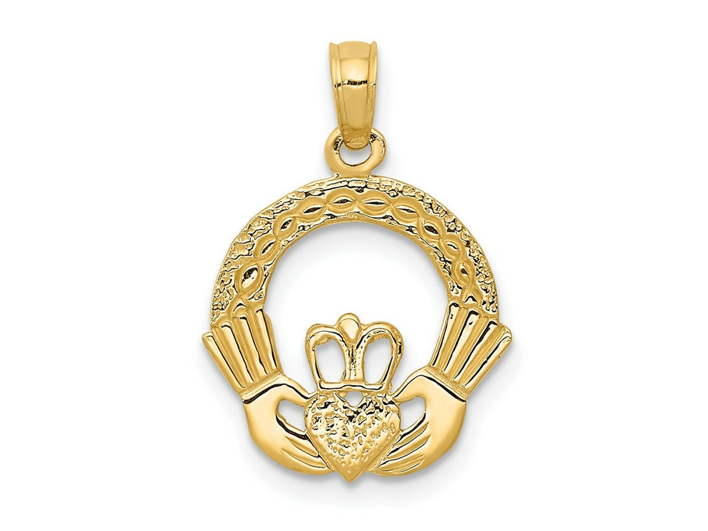 FJC Finejewelers 10 kt Yellow Gold Claddagh Charm 20 x 15 mm