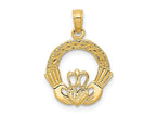FJC Finejewelers 10 kt Yellow Gold Claddagh Charm 20 x 15 mm