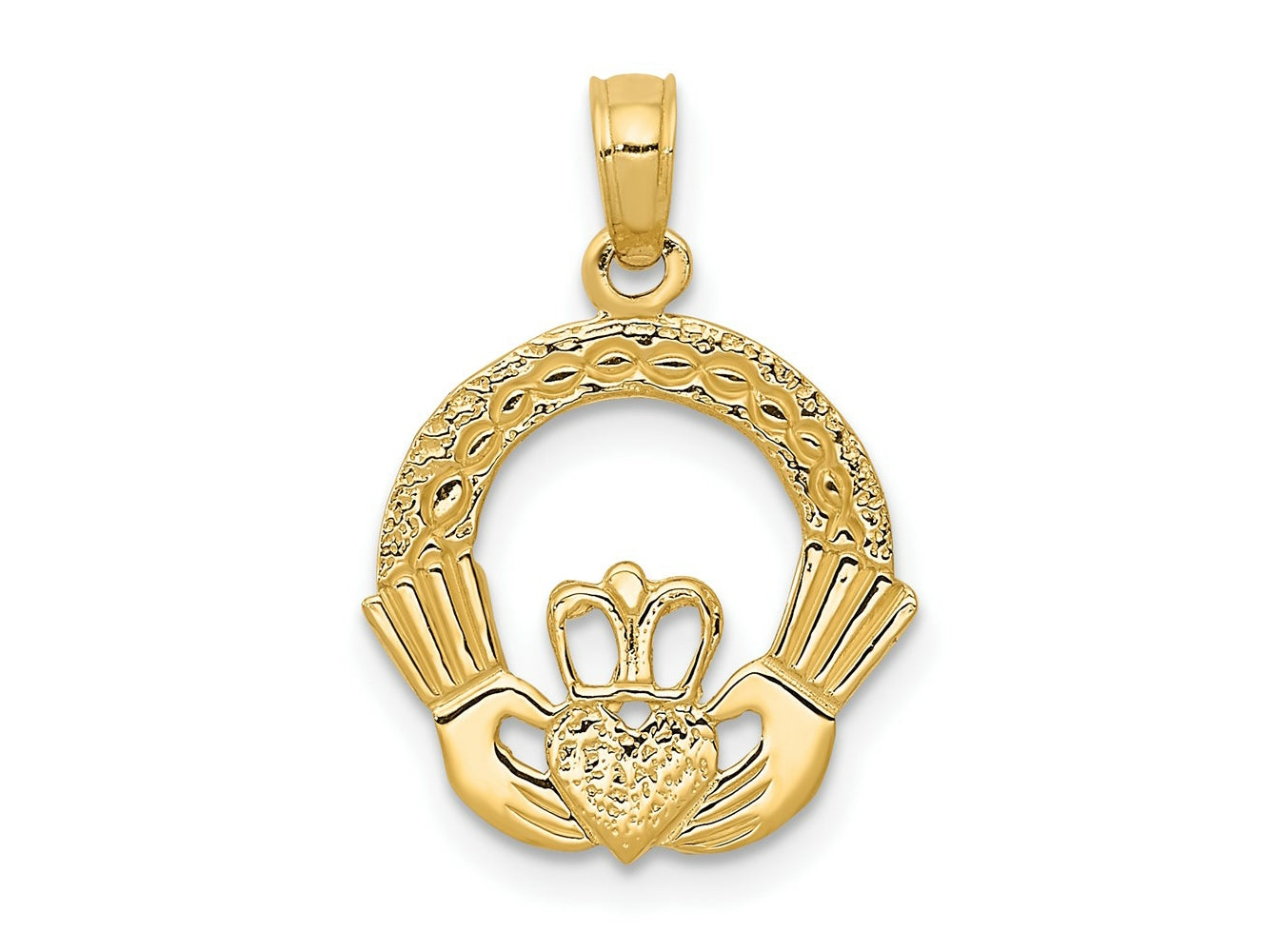 FJC Finejewelers 10 kt Yellow Gold Claddagh Charm 20 x 15 mm