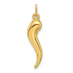 FJC Finejewelers 10 kt Yellow Gold 3D Italian Horn Charm 25 x 5 mm